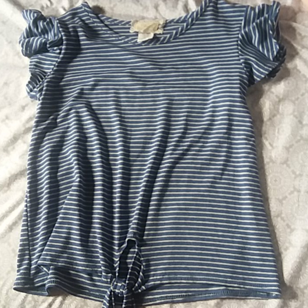 blue and white striped dress shirt